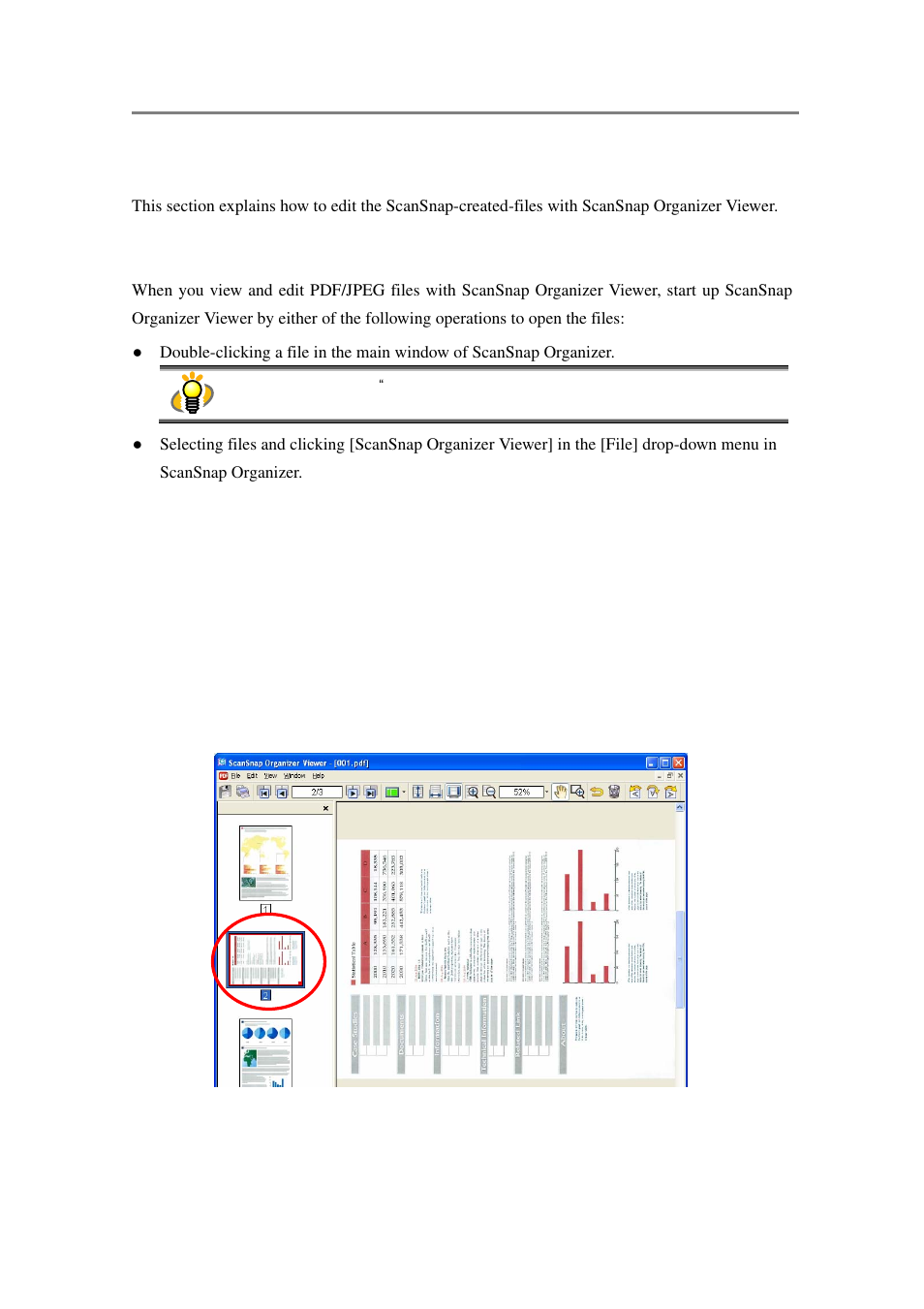 Editing files, Viewing files with scansnap organizer viewer | FUJITSU SCANSNAP P2WW-2301-01ENZ0 User Manual | Page 76 / 90