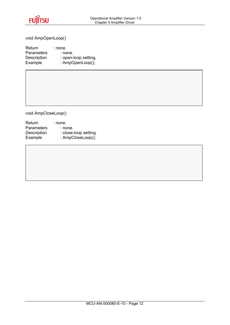 2 amplifier routine | FUJITSU MB95F430 User Manual | Page 12 / 18