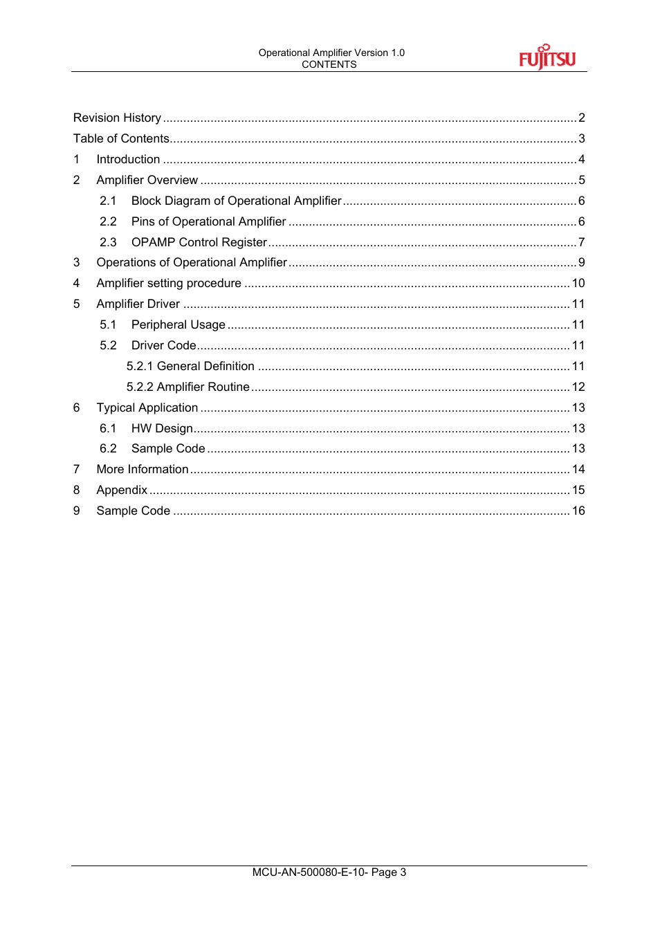 FUJITSU MB95F430 User Manual | Page 3 / 18
