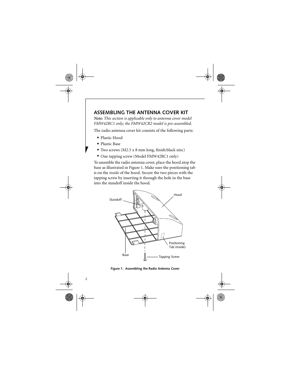Assembling the antenna cover kit | FUJITSU FMW42RC1 User Manual | Page 2 / 4