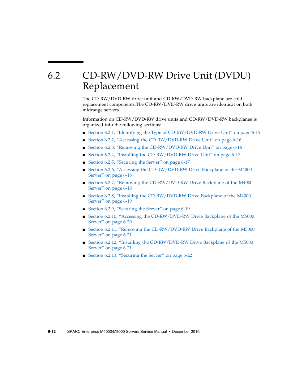 2 cd-rw/dvd-rw drive unit (dvdu) replacement, Cd-rw/dvd-rw drive unit (dvdu) replacement | FUJITSU M5000 User Manual | Page 104 / 310