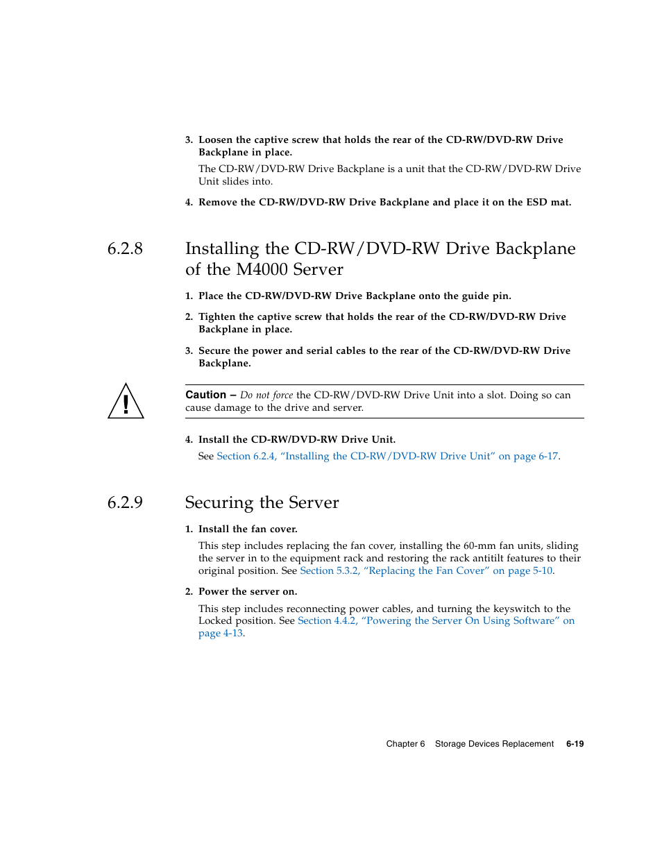 9 securing the server, Securing the server | FUJITSU M5000 User Manual | Page 111 / 310