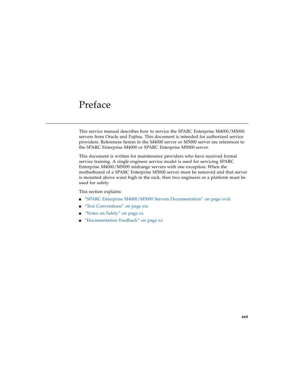 Preface, Xvii | FUJITSU M5000 User Manual | Page 17 / 310