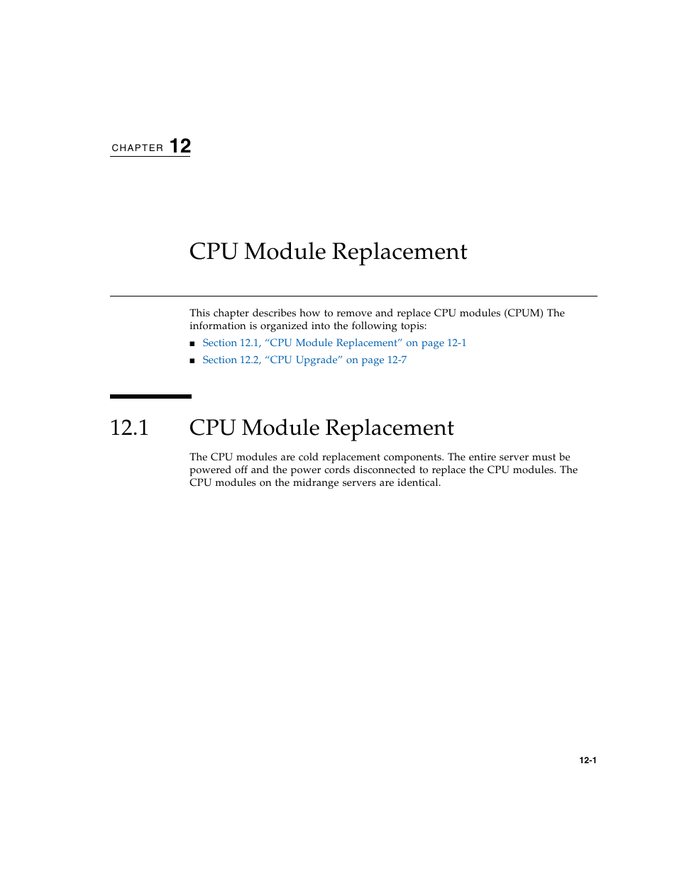 Cpu module replacement, 1 cpu module replacement | FUJITSU M5000 User Manual | Page 197 / 310