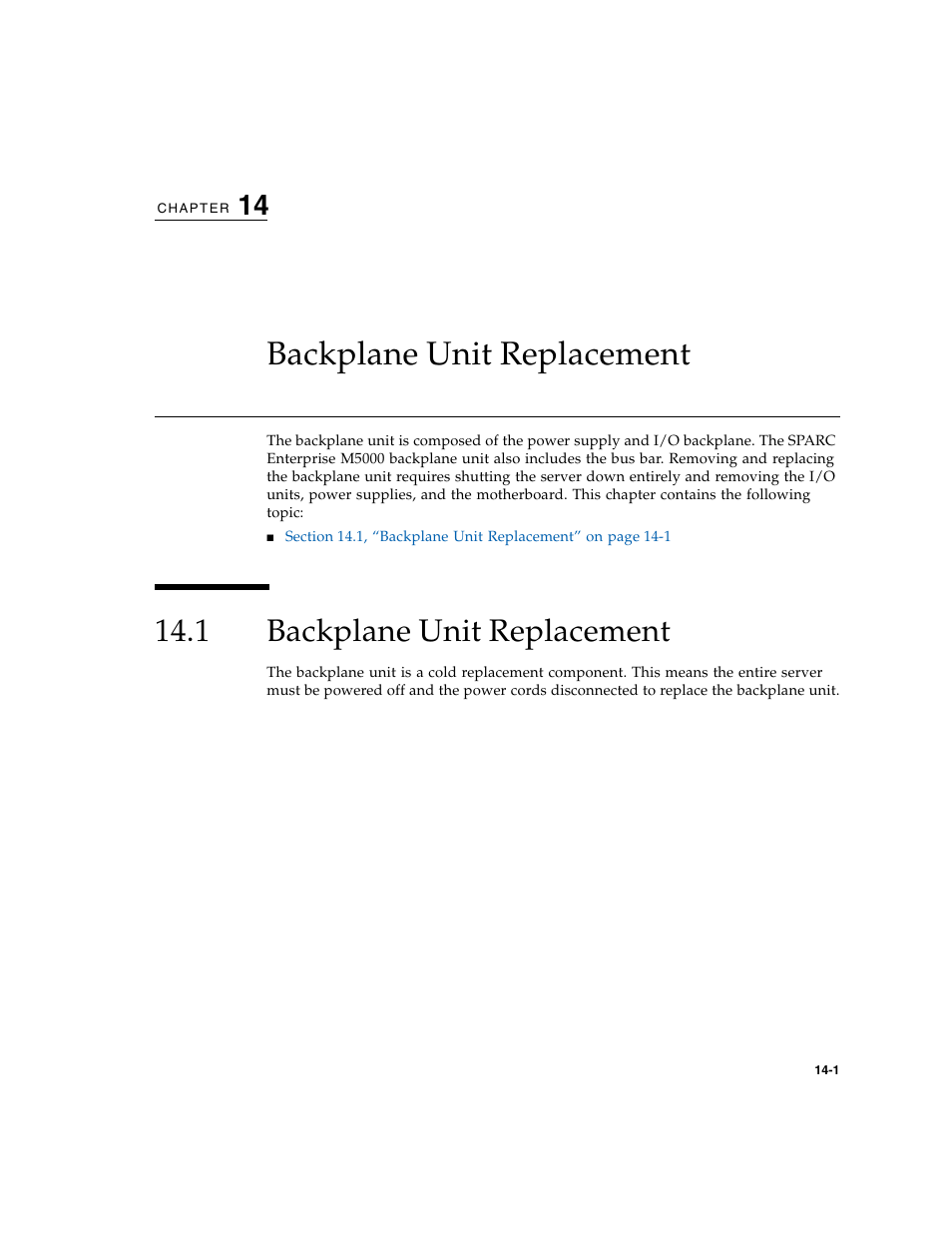Backplane unit replacement, 1 backplane unit replacement | FUJITSU M5000 User Manual | Page 235 / 310