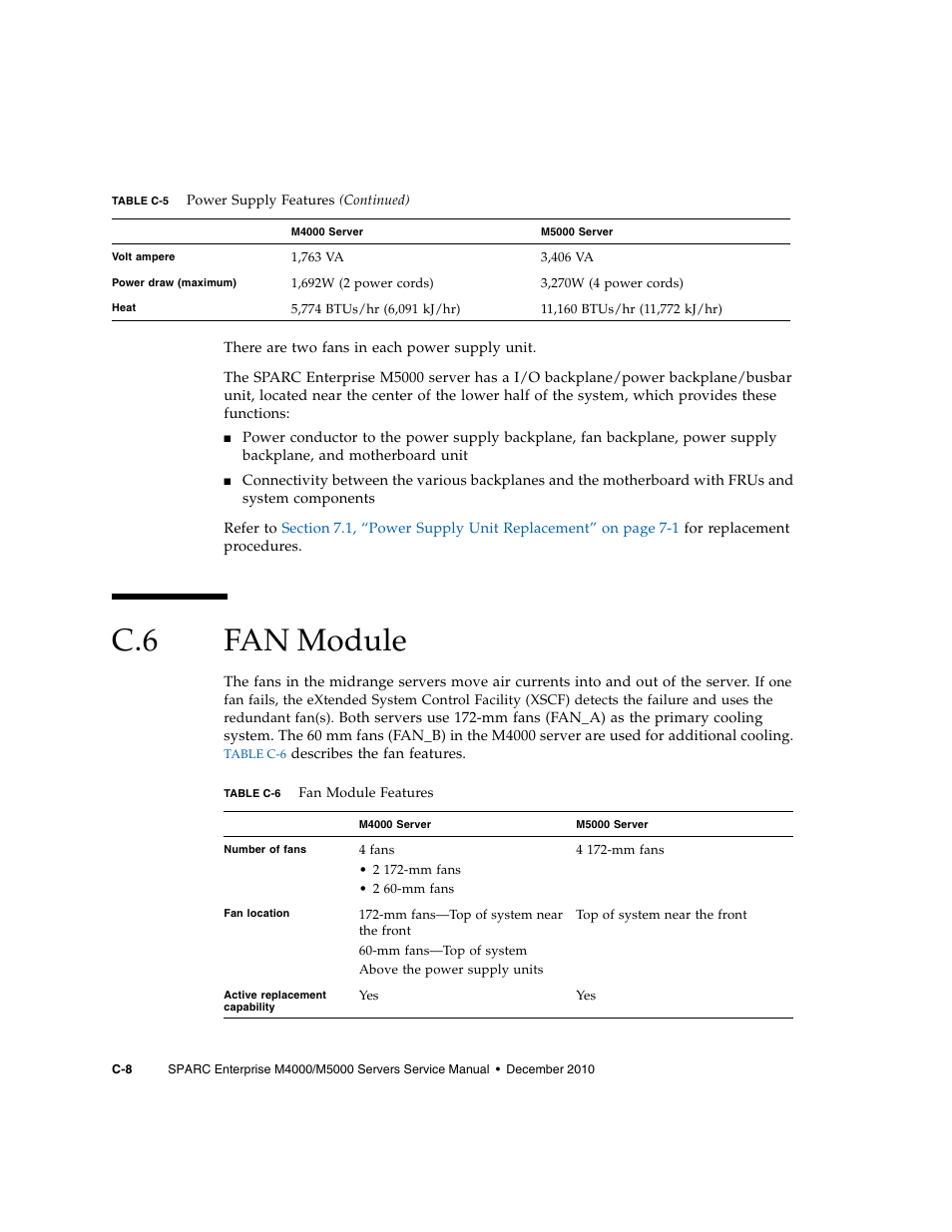 C.6 fan module, Fan module | FUJITSU M5000 User Manual | Page 274 / 310