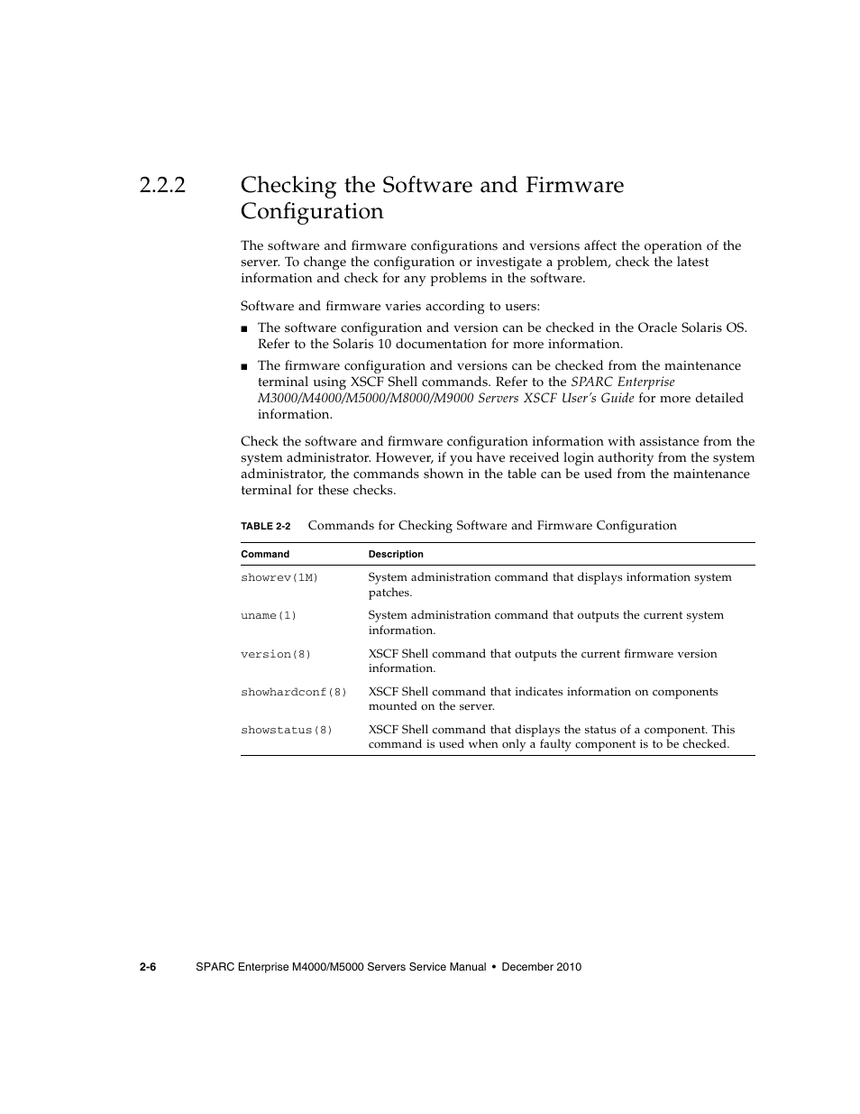 2 checking the software and firmware configuration, Checking the software and firmware configuration | FUJITSU M5000 User Manual | Page 30 / 310