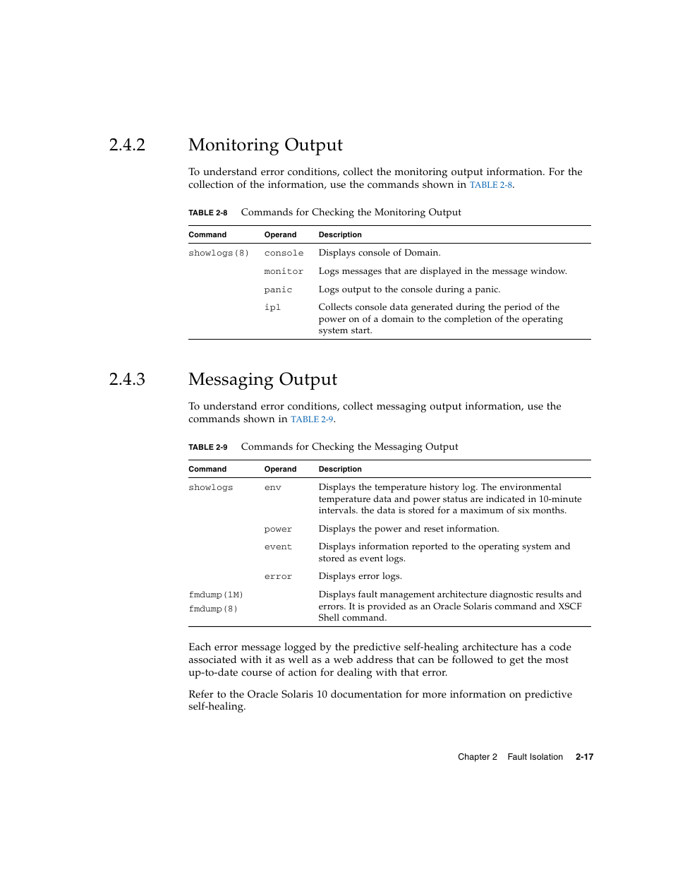 2 monitoring output, 3 messaging output, Monitoring output | Messaging output | FUJITSU M5000 User Manual | Page 41 / 310