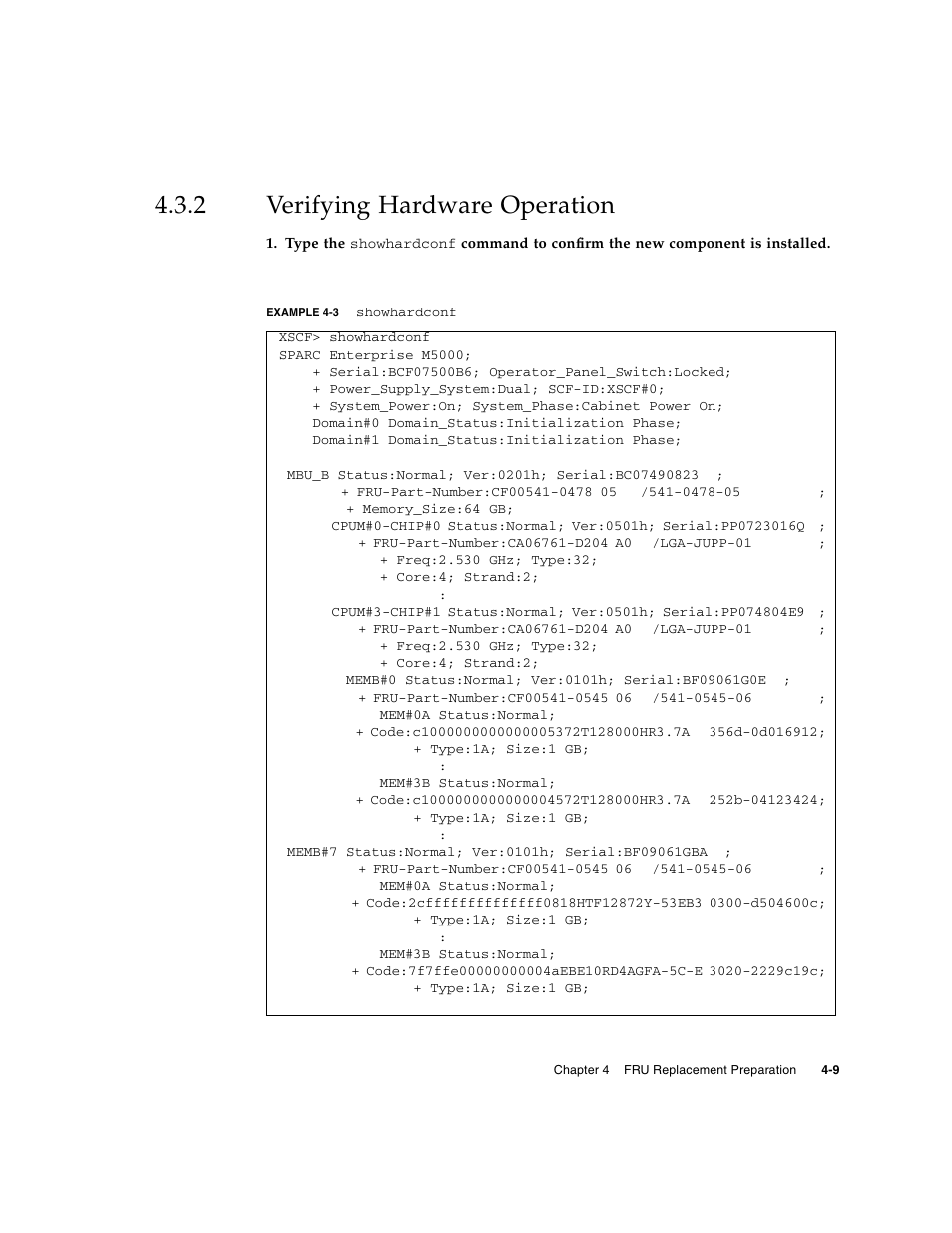 2 verifying hardware operation, Verifying hardware operation | FUJITSU M5000 User Manual | Page 73 / 310