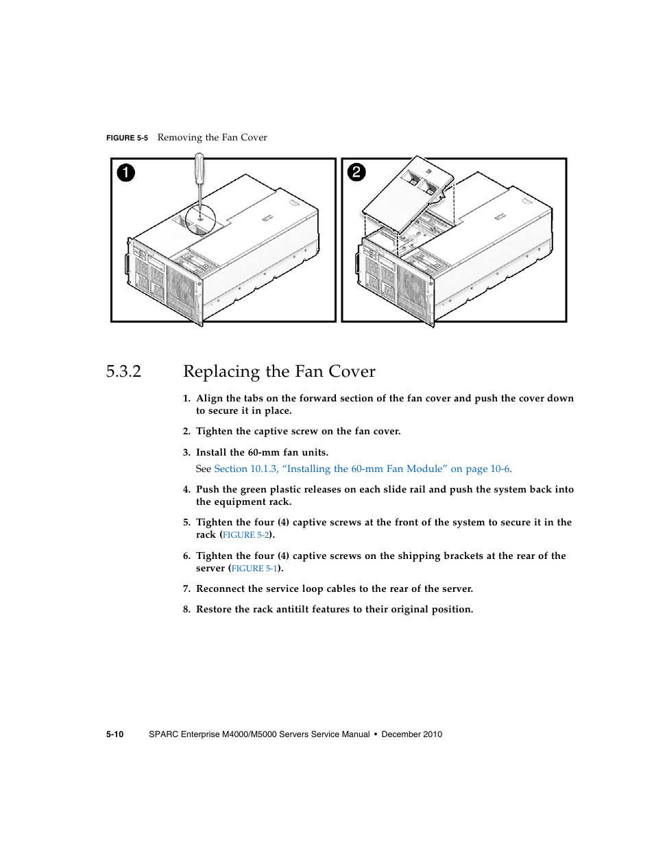 2 replacing the fan cover, Replacing the fan cover | FUJITSU M5000 User Manual | Page 92 / 310