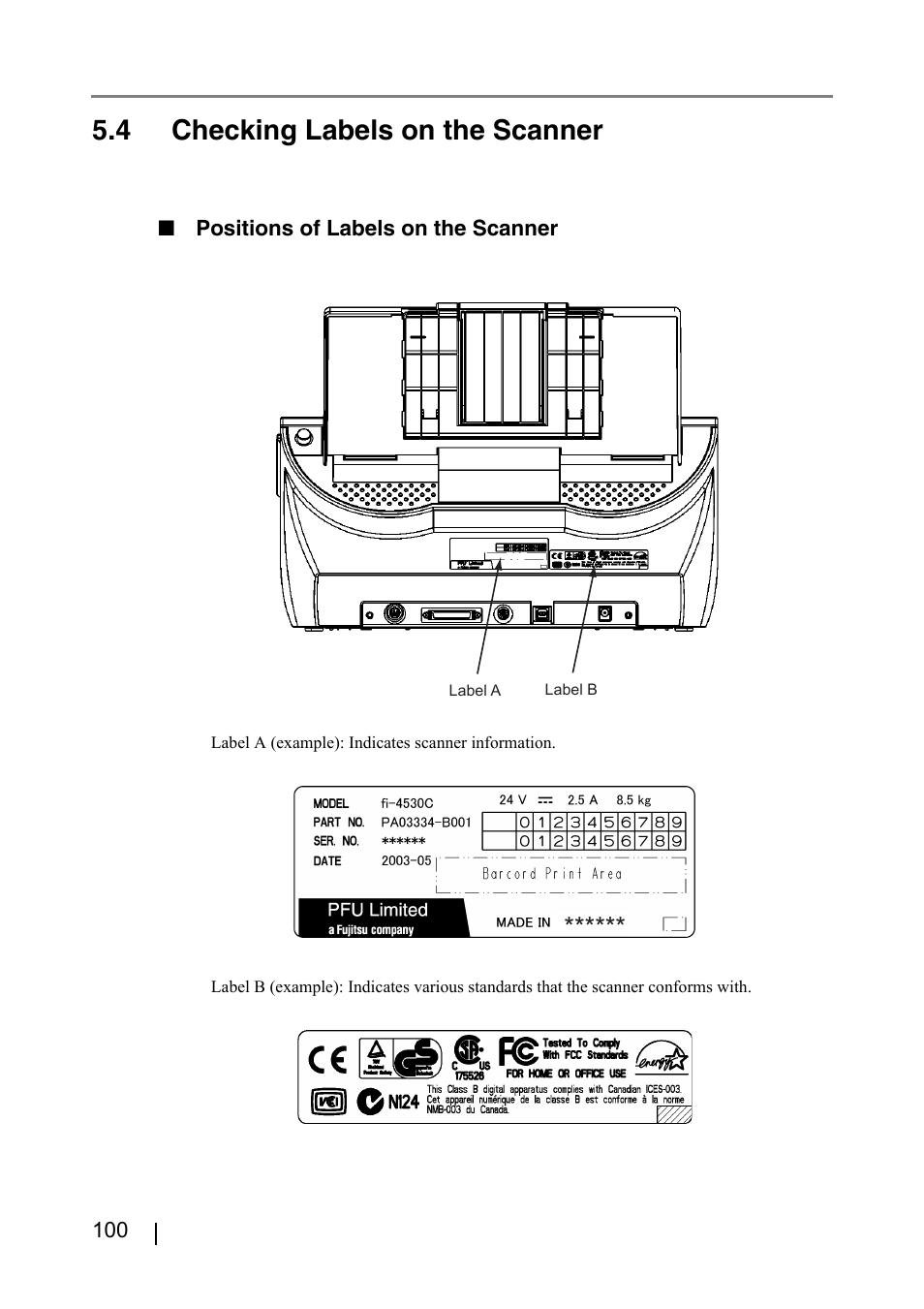 4 checking labels on the scanner | FUJITSU fi-4530C User Manual | Page 106 / 132