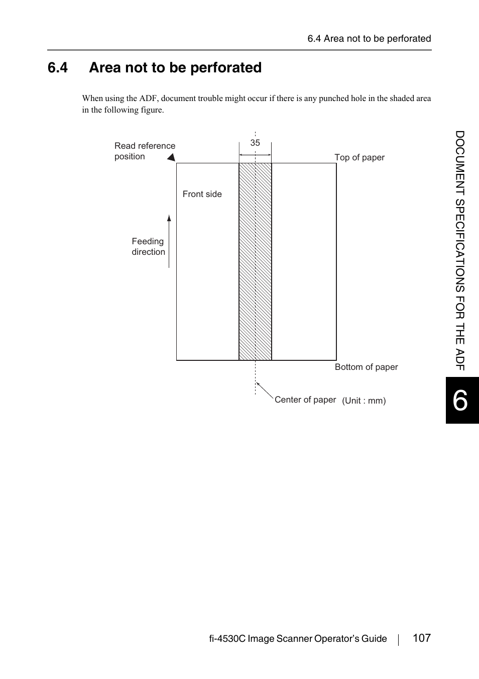 4 area not to be perforated | FUJITSU fi-4530C User Manual | Page 113 / 132