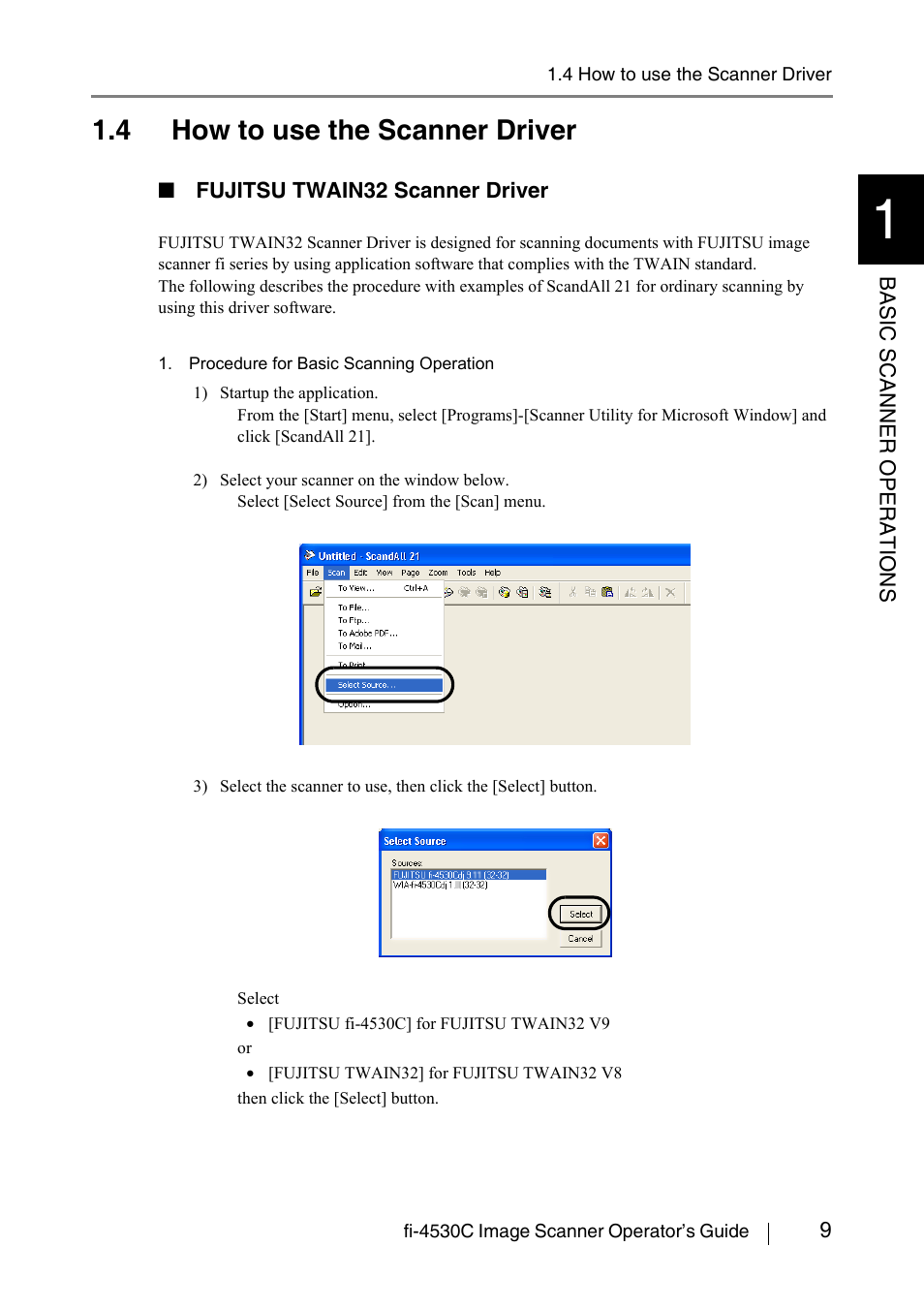 4 how to use the scanner driver | FUJITSU fi-4530C User Manual | Page 15 / 132