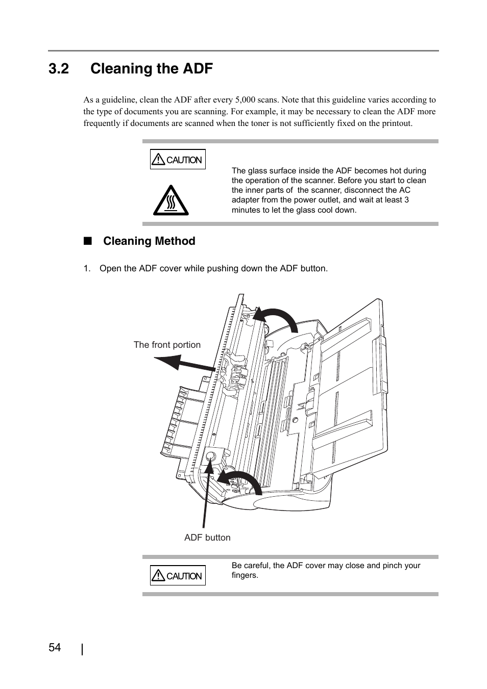 2 cleaning the adf | FUJITSU fi-4530C User Manual | Page 60 / 132