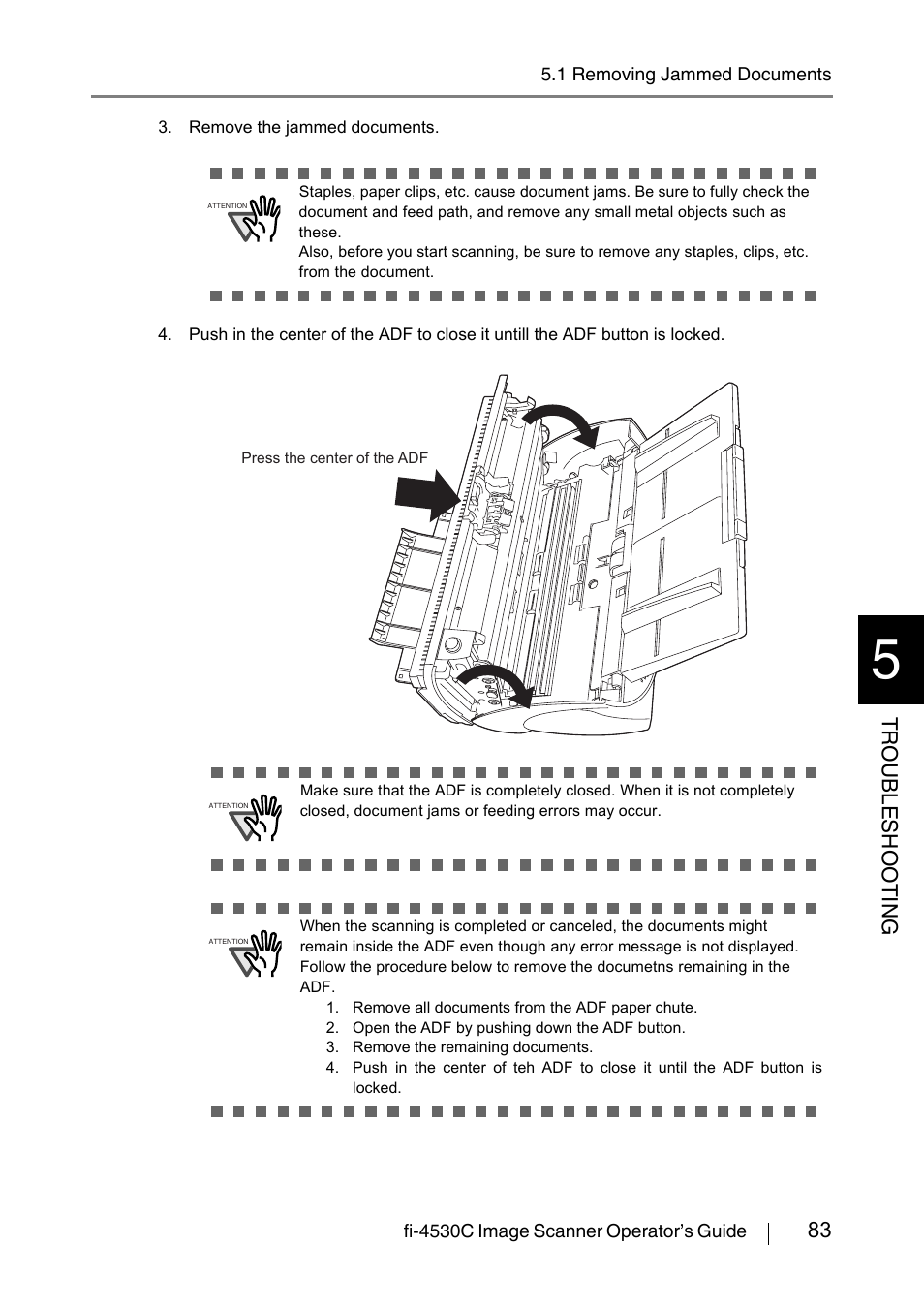 83 troublesho oting | FUJITSU fi-4530C User Manual | Page 89 / 132