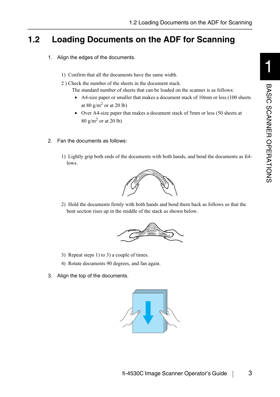 2 loading documents on the adf for scanning | FUJITSU fi-4530C User Manual | Page 9 / 132