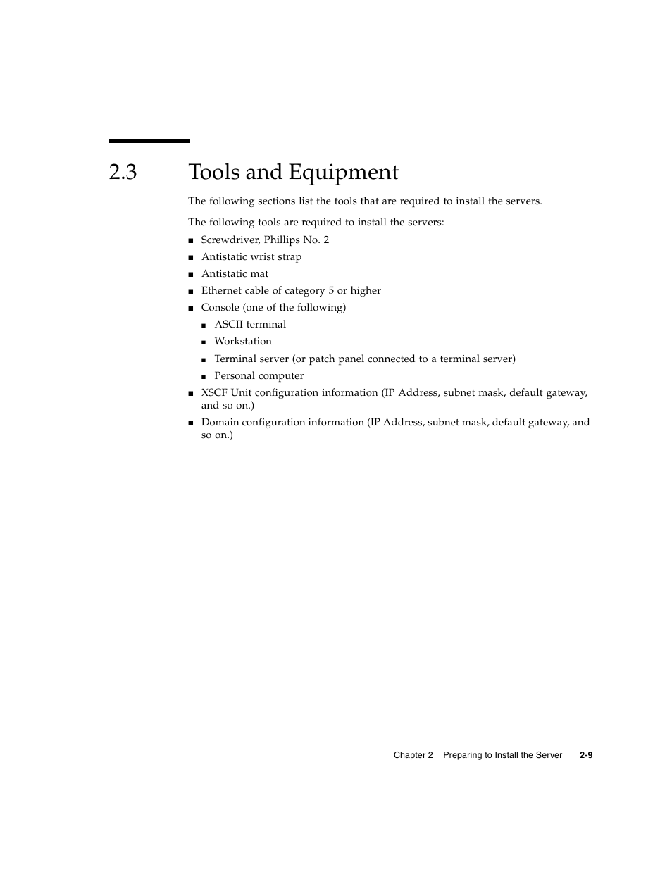 3 tools and equipment, Tools and equipment | FUJITSU SPARC M4000/M5000 User Manual | Page 23 / 76