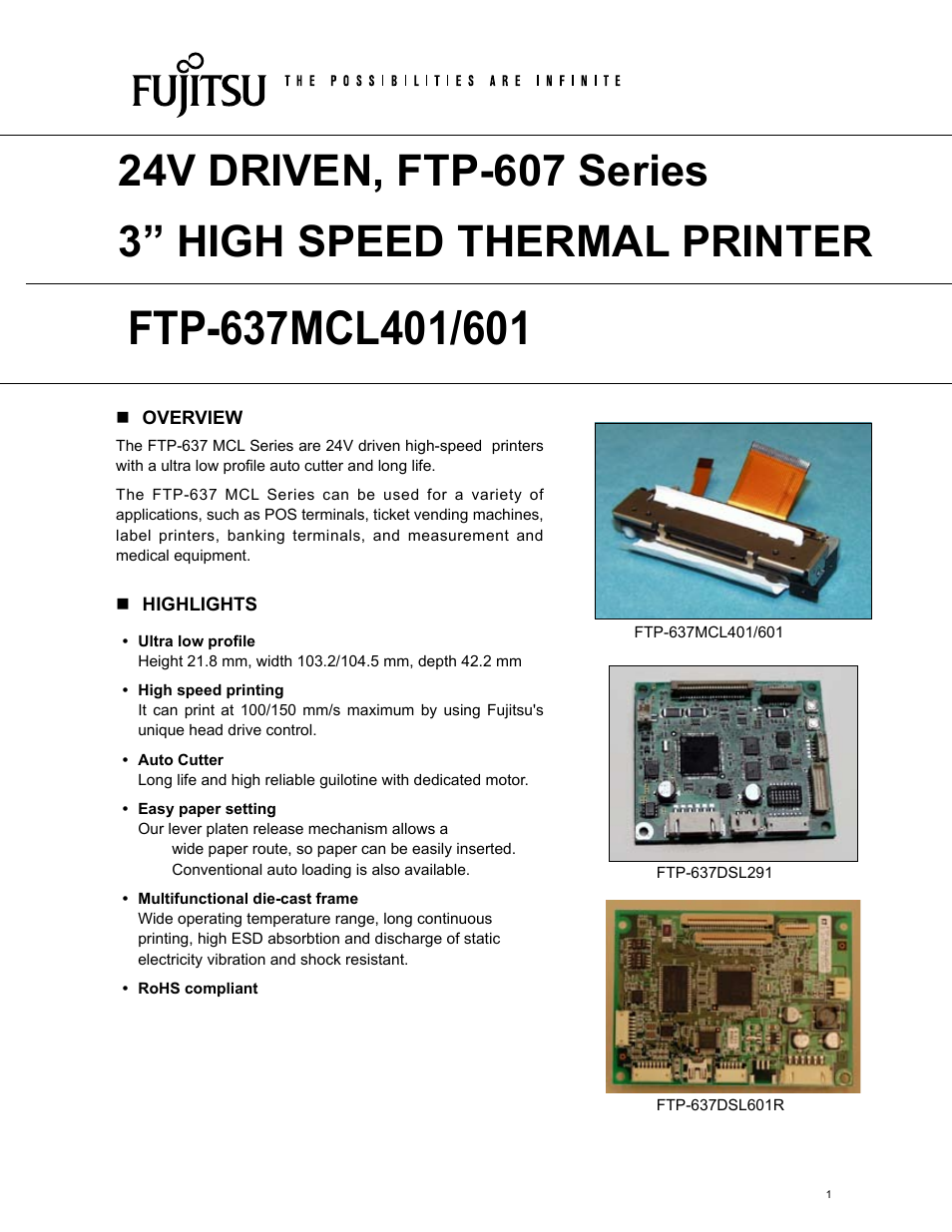 FUJITSU FTP-637MCL601 User Manual | 6 pages