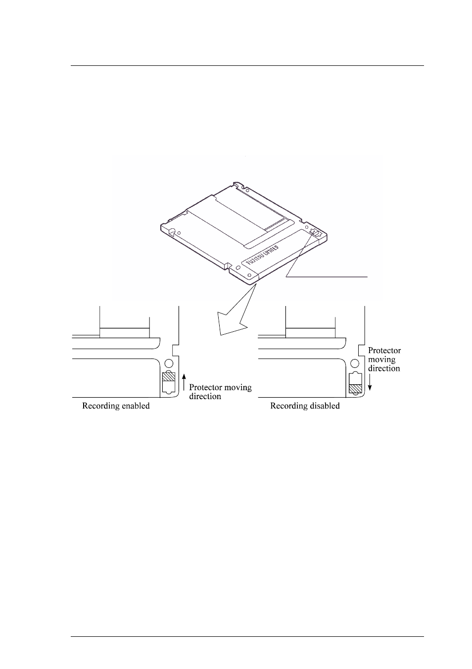 2 write protect tab, 3 notes | FUJITSU OPTICAL DISK DRIVES MDG3130UB User Manual | Page 31 / 42