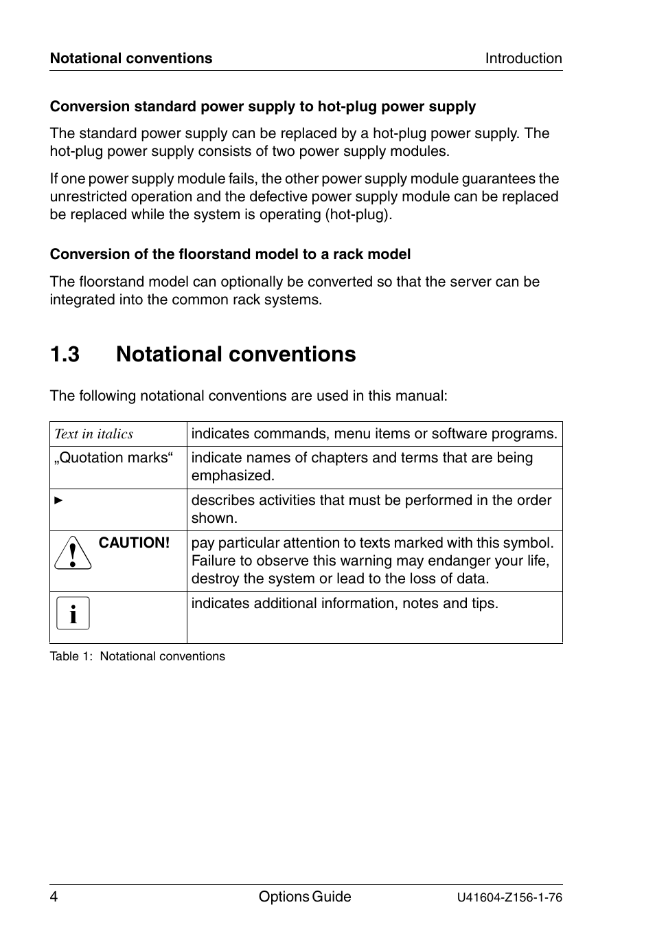 Notational conventions, 3 notational conventions | FUJITSU TX150 S3 User Manual | Page 12 / 95