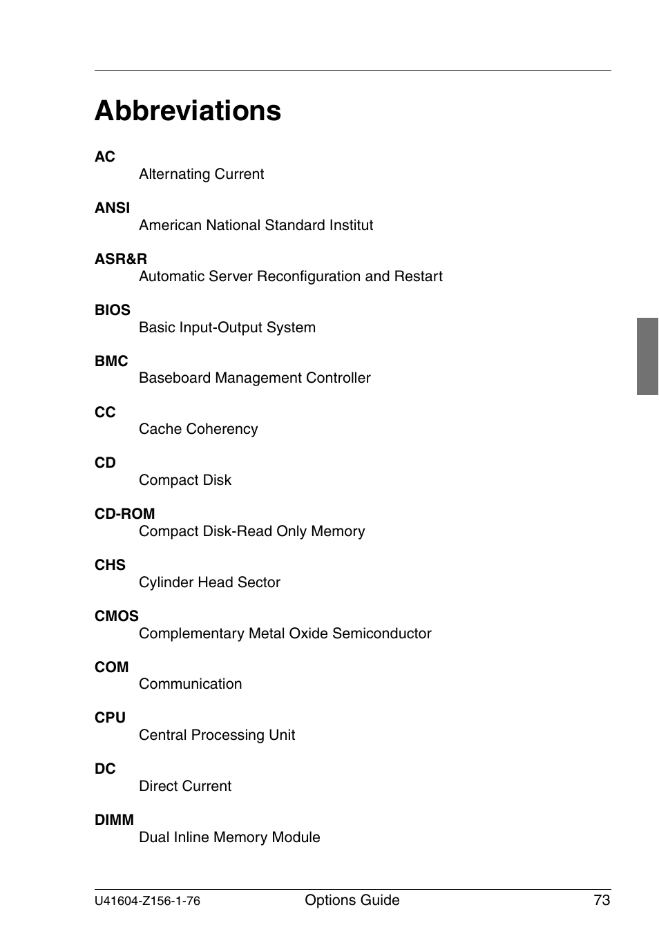 Abbreviations, Abbreviations, rel | FUJITSU TX150 S3 User Manual | Page 81 / 95