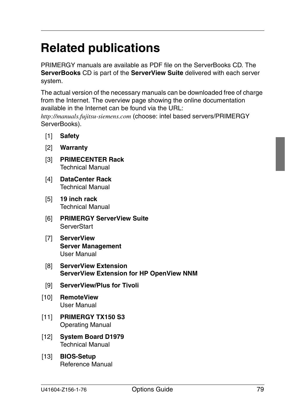 Related publications, Ated publications and inde | FUJITSU TX150 S3 User Manual | Page 87 / 95