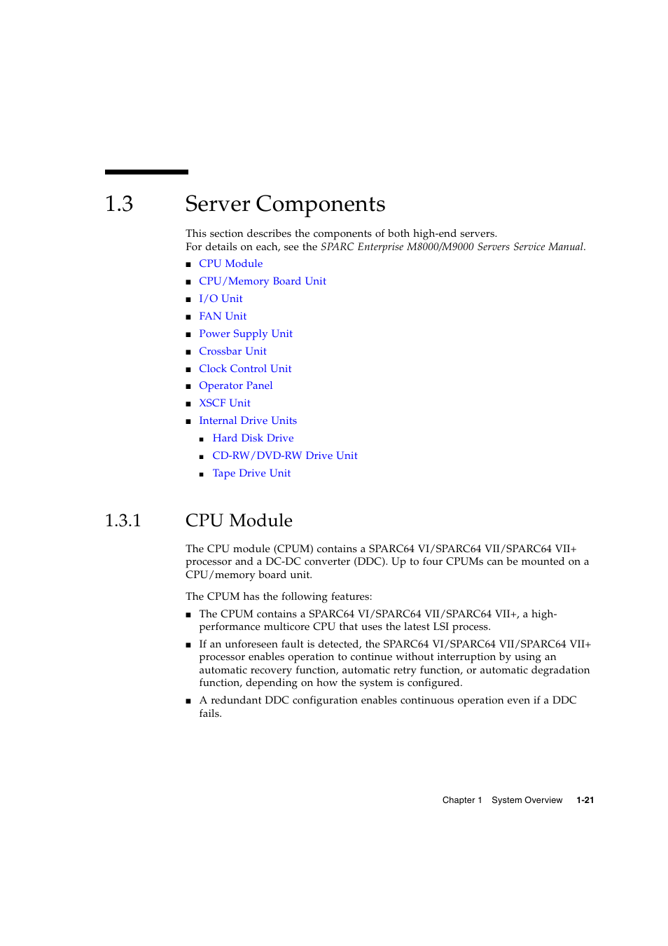 3 server components, 1 cpu module, Server components | Cpu module | FUJITSU SPARC ENTERPRISE SERVER M9000 User Manual | Page 33 / 64