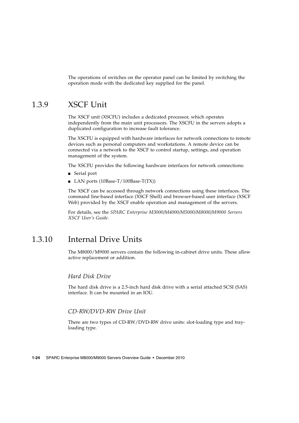 9 xscf unit, 10 internal drive units, Hard disk drive | Cd-rw/dvd-rw drive unit, Xscf unit, Internal drive units | FUJITSU SPARC ENTERPRISE SERVER M9000 User Manual | Page 36 / 64