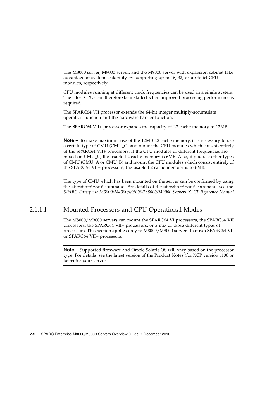 1 mounted processors and cpu operational modes, Mounted processors and cpu operational modes | FUJITSU SPARC ENTERPRISE SERVER M9000 User Manual | Page 42 / 64