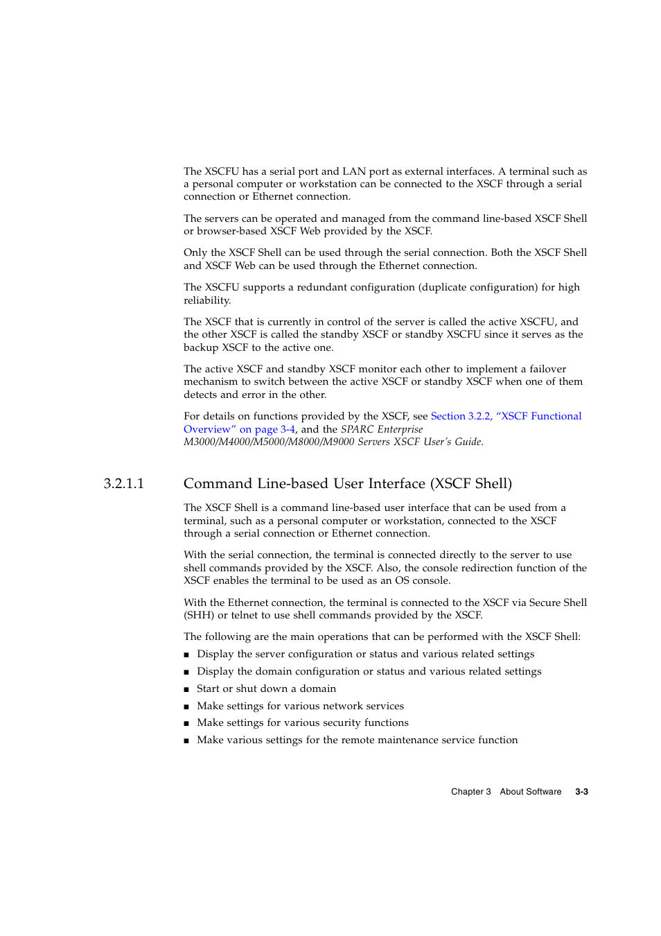 1 command line-based user interface (xscf shell), Command line-based user interface (xscf shell) | FUJITSU SPARC ENTERPRISE SERVER M9000 User Manual | Page 59 / 64
