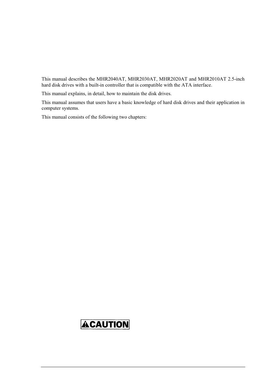Preface, Overview of manual, Conventions for alert messages | FUJITSU MHR2040AT User Manual | Page 5 / 40