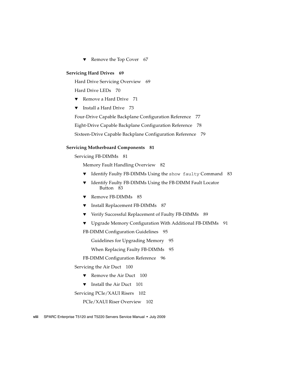 FUJITSU SPARC T5120 User Manual | Page 10 / 240