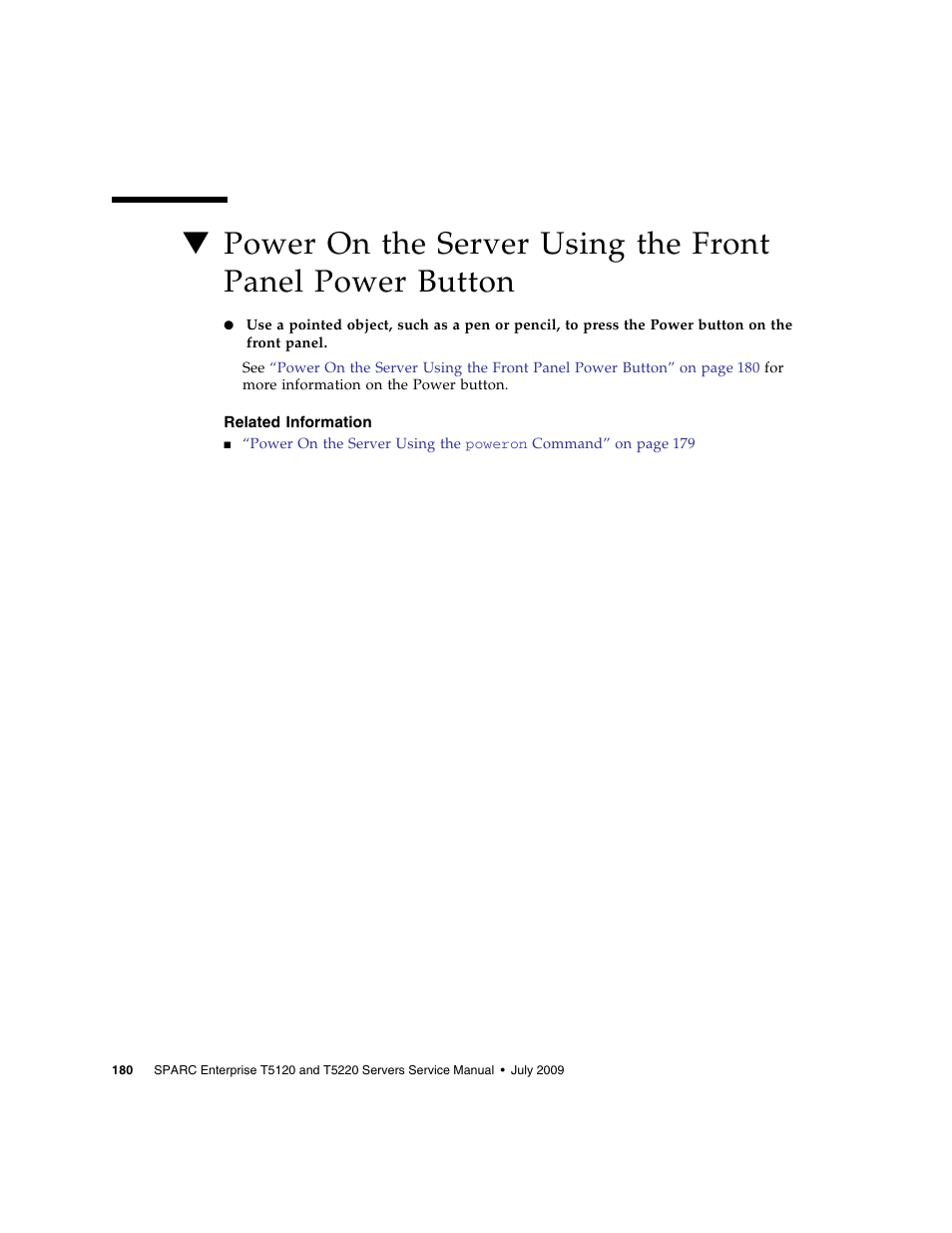 Related information, Power | FUJITSU SPARC T5120 User Manual | Page 206 / 240