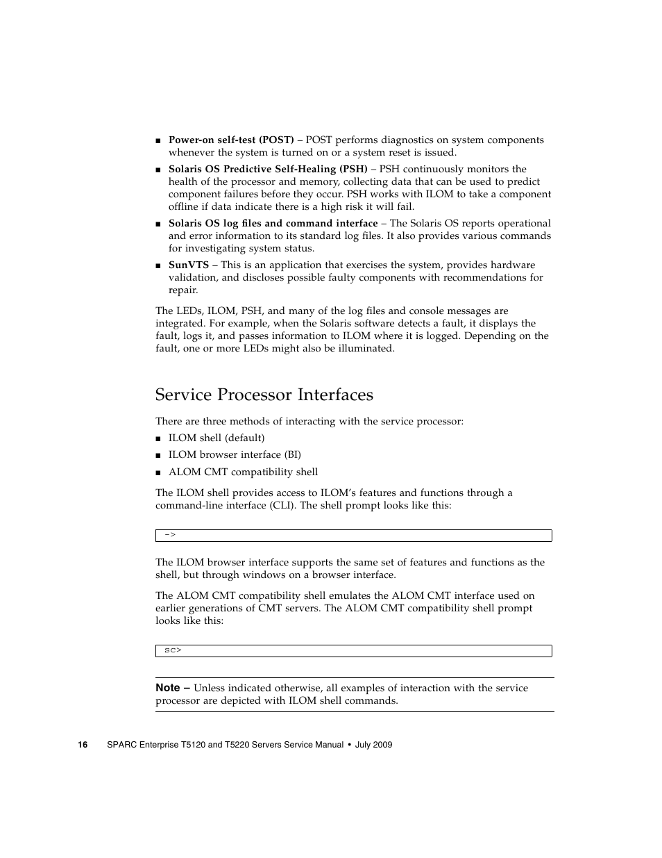 Service processor interfaces | FUJITSU SPARC T5120 User Manual | Page 42 / 240