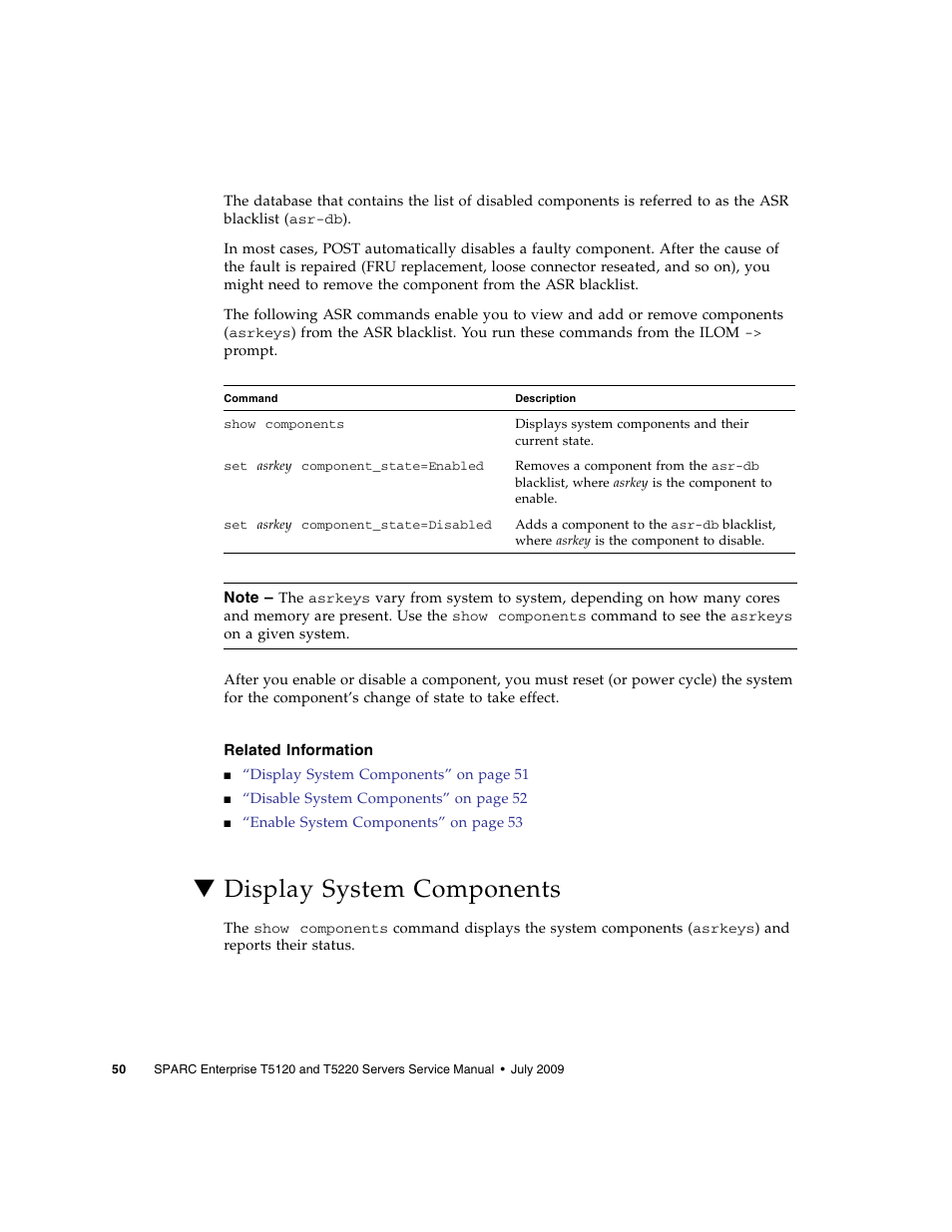 Related information, Display system components | FUJITSU SPARC T5120 User Manual | Page 76 / 240