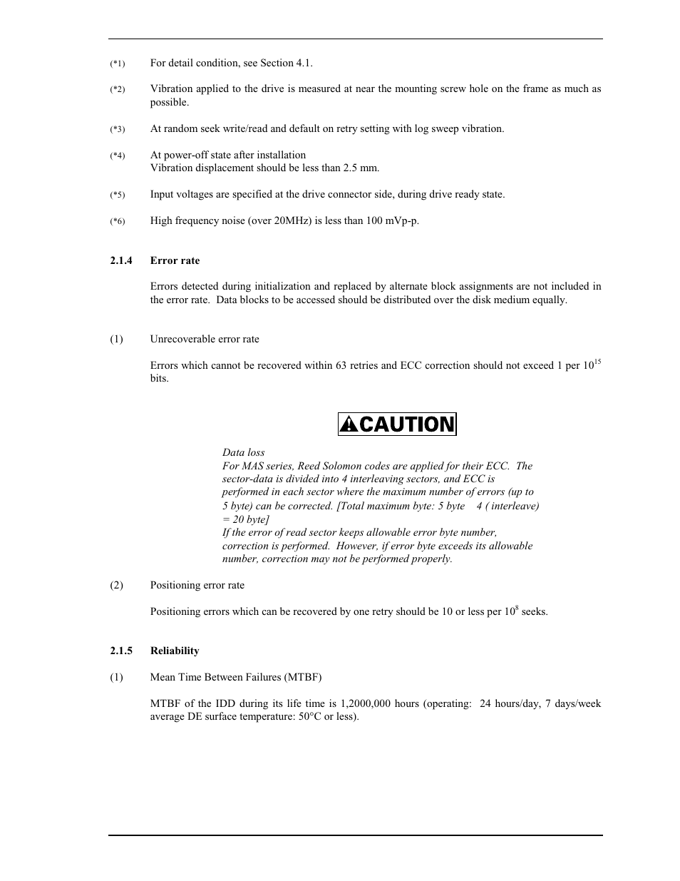 5 reliability | FUJITSU MAS3367FC User Manual | Page 33 / 114