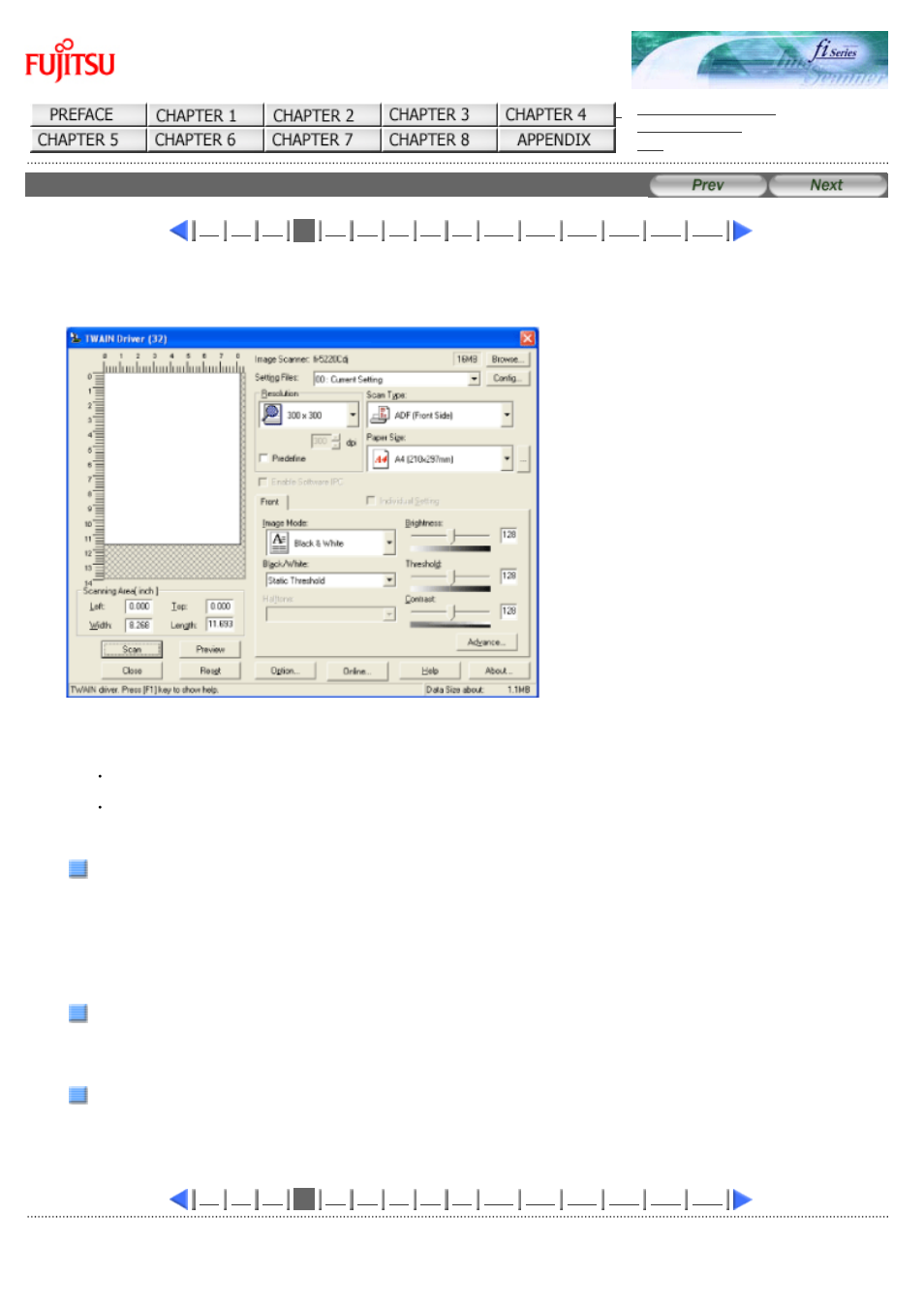 Setting window for fujitsu twain32 scanner driver | FUJITSU Image Scanner fi-5220C User Manual | Page 40 / 157