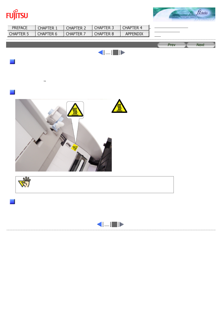 Screen examples in this manual, Warning label, High temperature | About maintenance | FUJITSU Image Scanner fi-5220C User Manual | Page 8 / 157