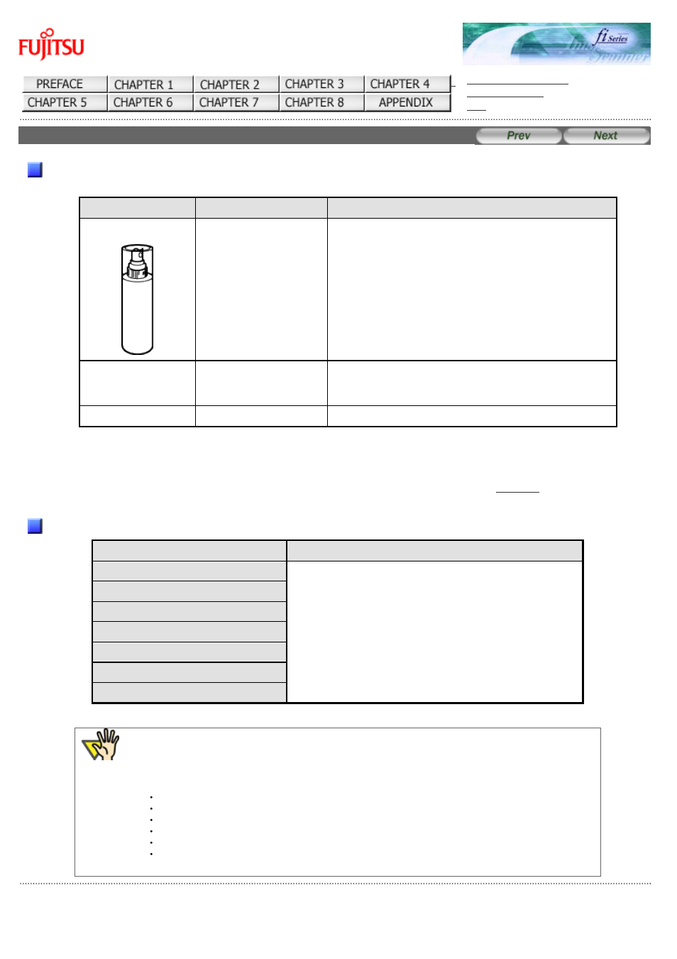 Cleaning materials, Locations and cycle for cleaning | FUJITSU Image Scanner fi-5220C User Manual | Page 90 / 157