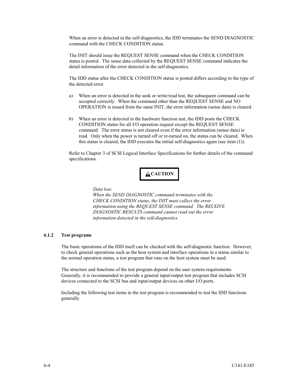 2 test programs | FUJITSU C141-E185-01EN MAS3184NC/NP User Manual | Page 100 / 130