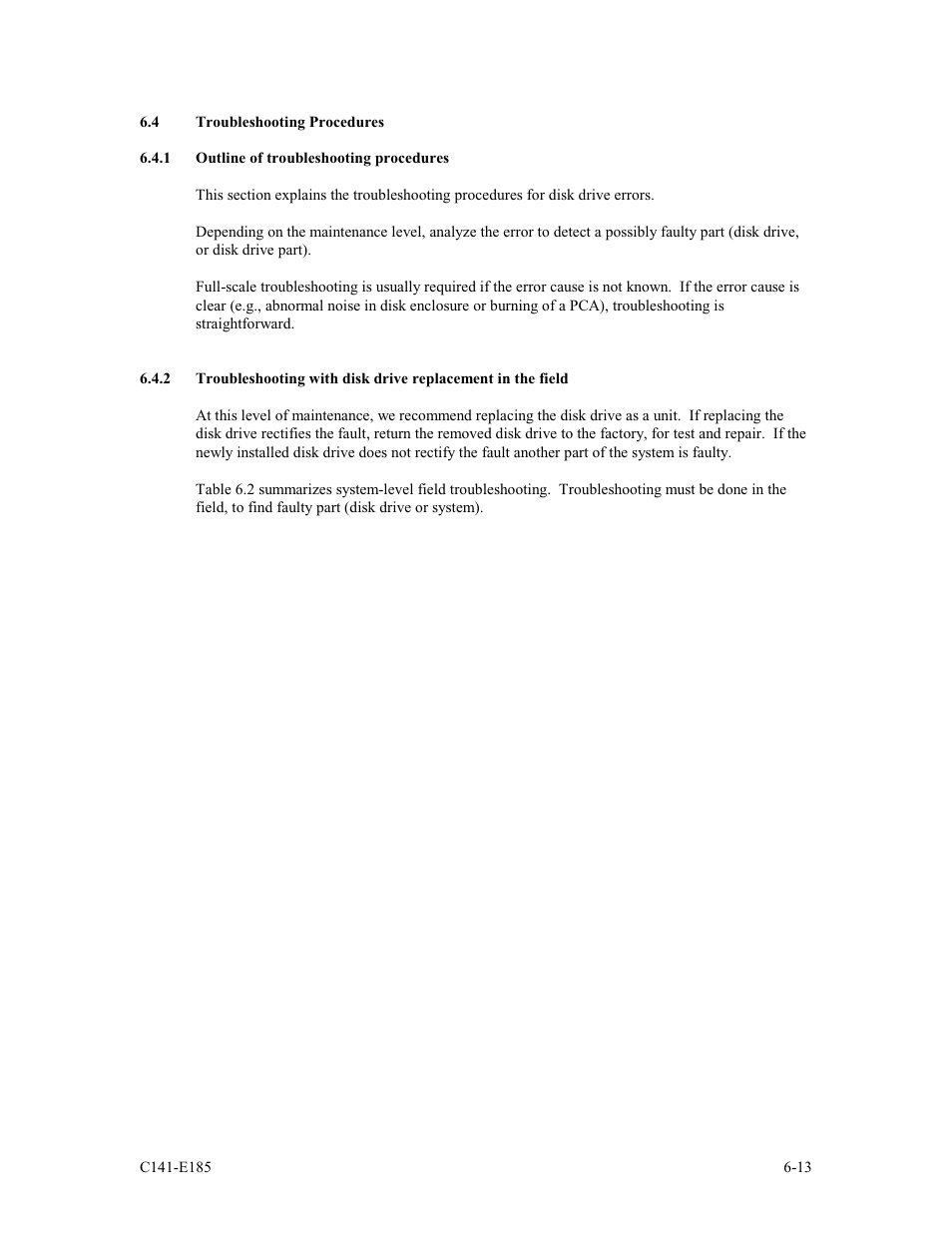 4 troubleshooting procedures, 1 outline of troubleshooting procedures | FUJITSU C141-E185-01EN MAS3184NC/NP User Manual | Page 109 / 130