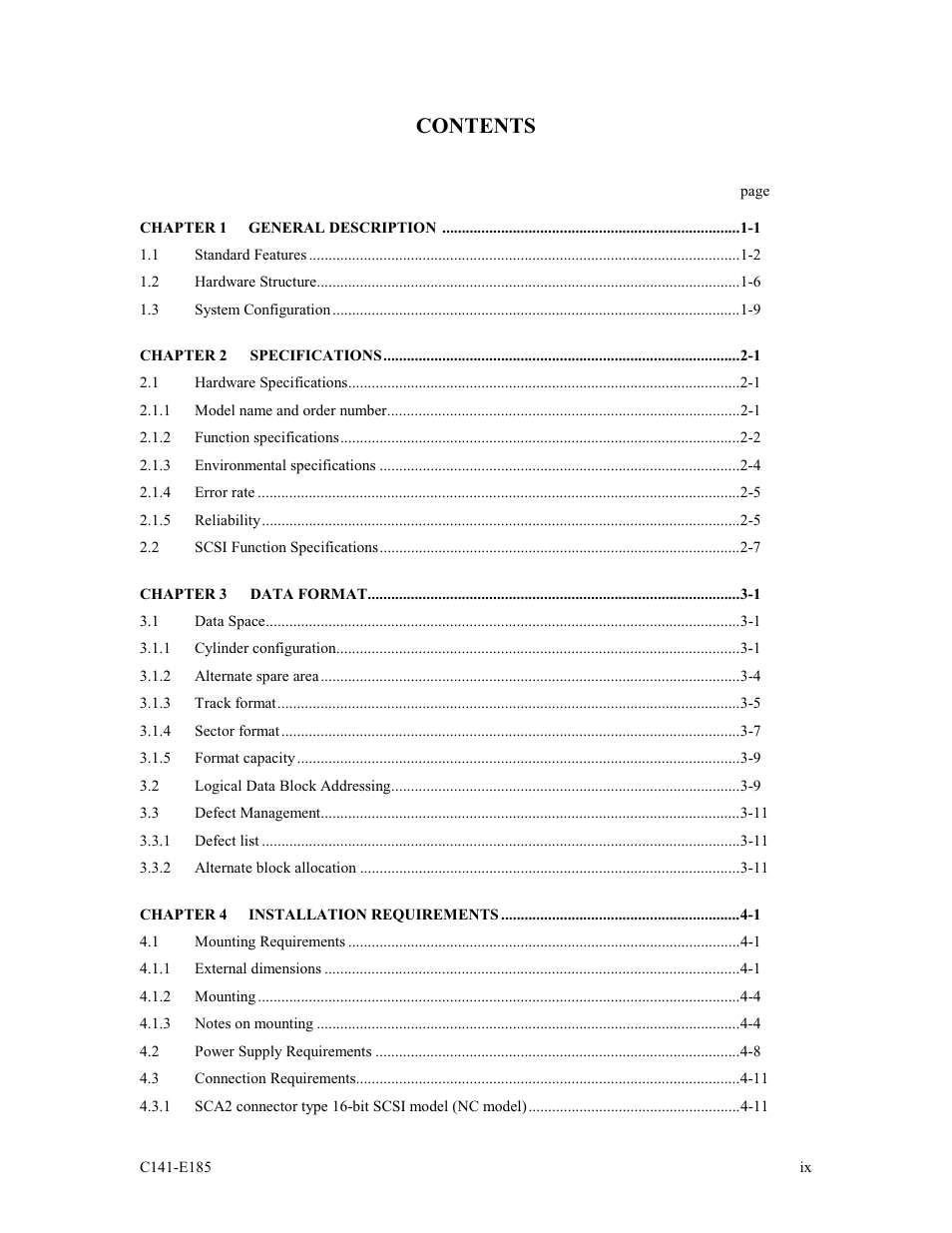 FUJITSU C141-E185-01EN MAS3184NC/NP User Manual | Page 11 / 130