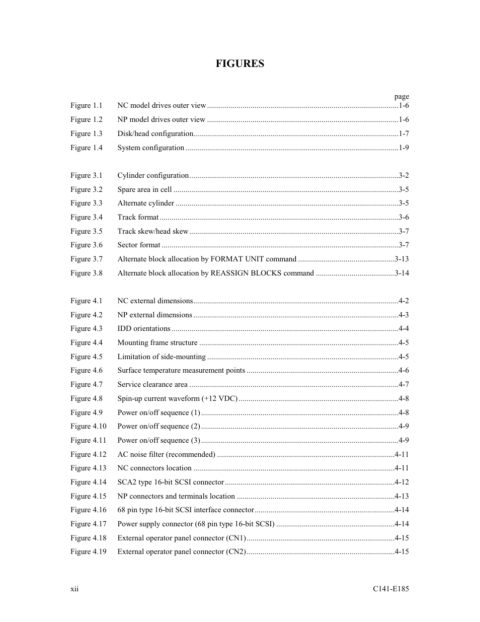 Figures | FUJITSU C141-E185-01EN MAS3184NC/NP User Manual | Page 14 / 130