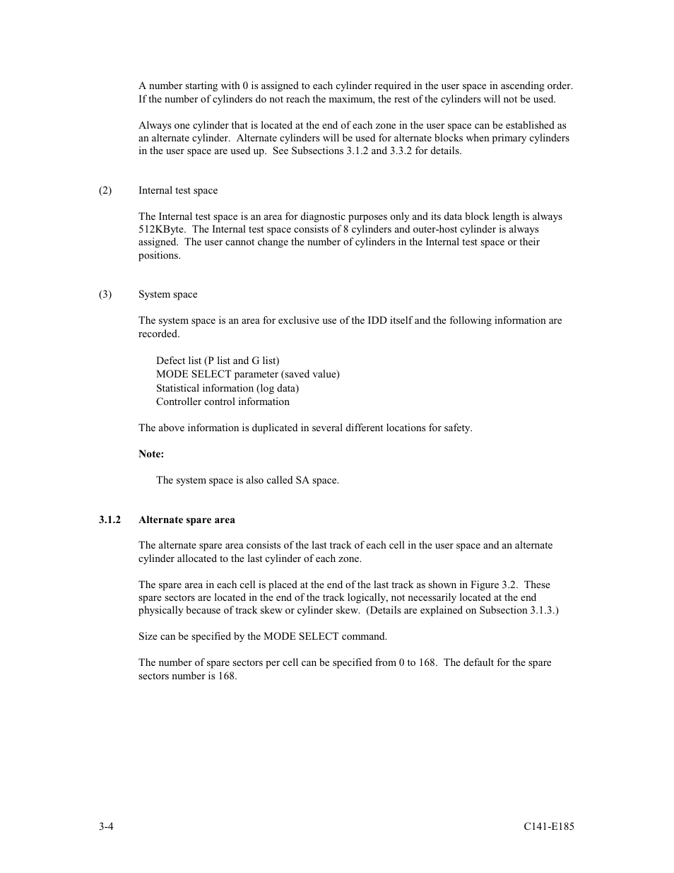 2 alternate spare area | FUJITSU C141-E185-01EN MAS3184NC/NP User Manual | Page 38 / 130