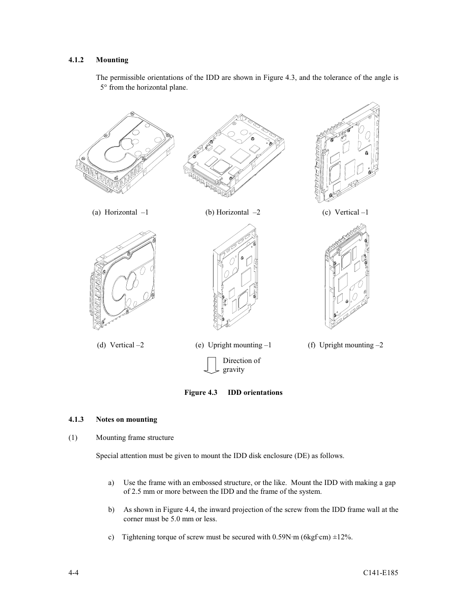 2 mounting, 3 notes on mounting | FUJITSU C141-E185-01EN MAS3184NC/NP User Manual | Page 54 / 130