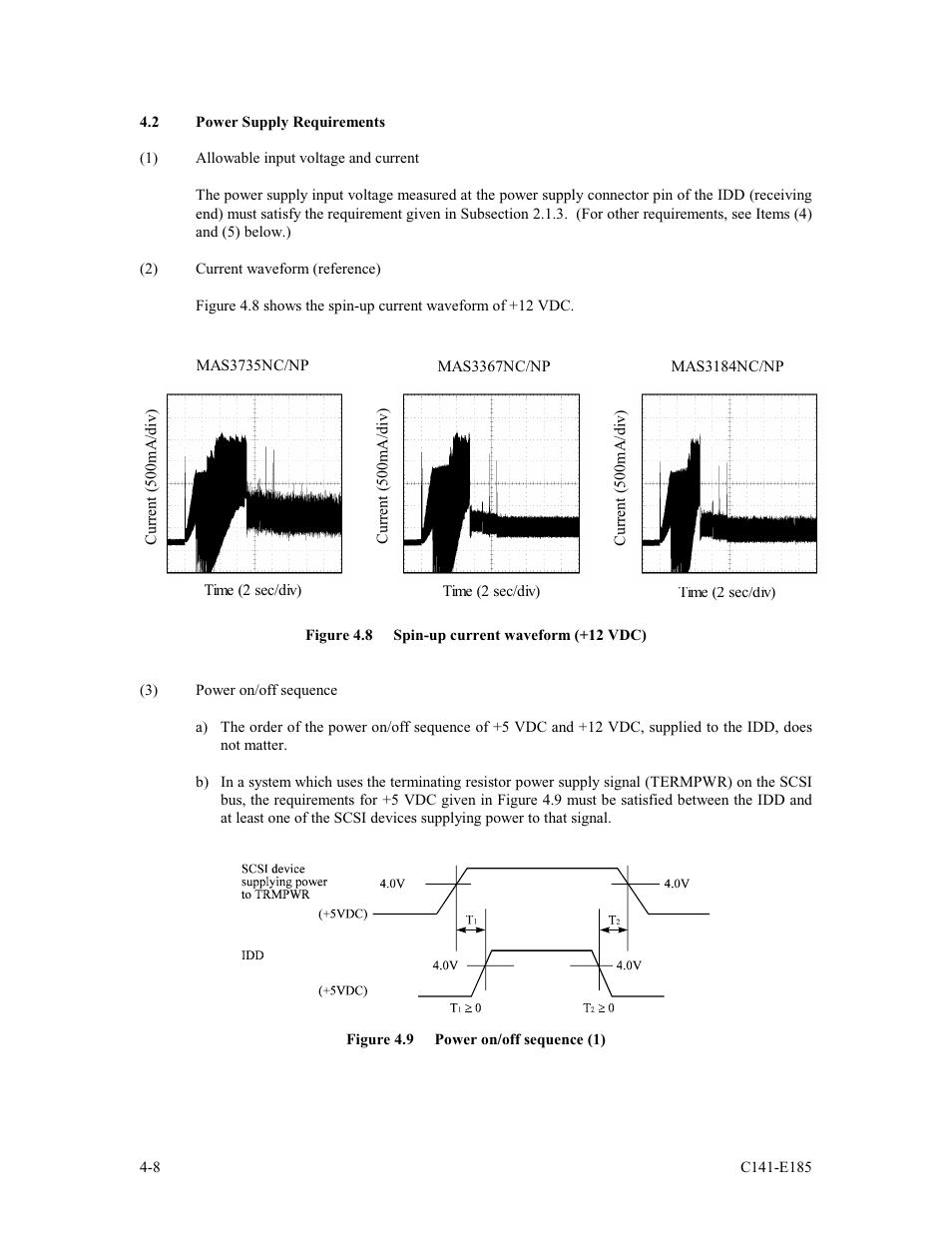 2 power supply requirements | FUJITSU C141-E185-01EN MAS3184NC/NP User Manual | Page 58 / 130