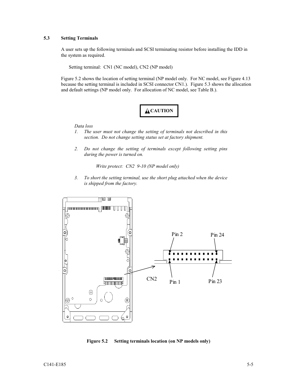 3 setting terminals | FUJITSU C141-E185-01EN MAS3184NC/NP User Manual | Page 77 / 130
