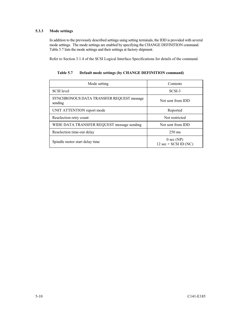 3 mode settings | FUJITSU C141-E185-01EN MAS3184NC/NP User Manual | Page 82 / 130