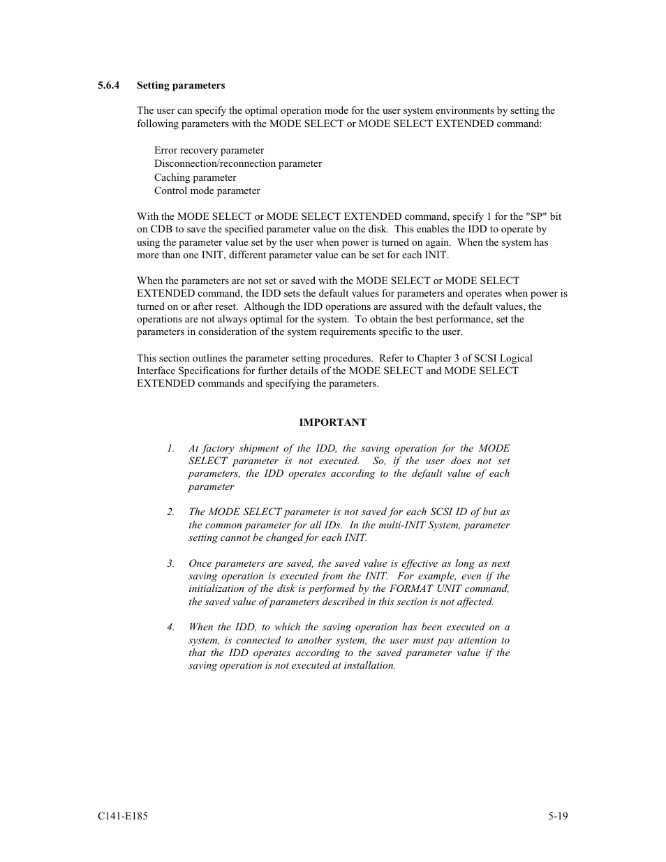 4 setting parameters | FUJITSU C141-E185-01EN MAS3184NC/NP User Manual | Page 91 / 130