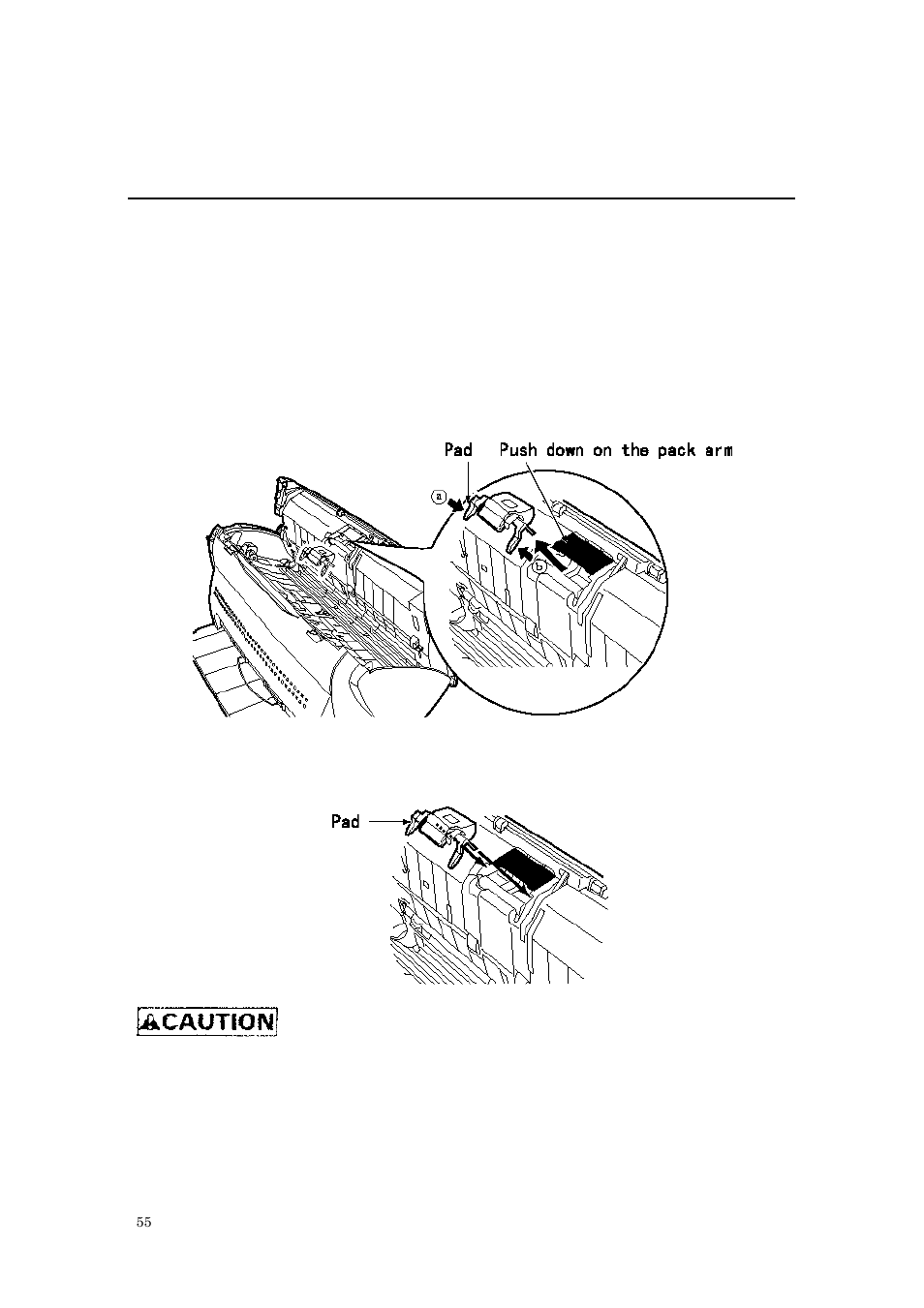 2 replacing the pad | FUJITSU M3091DC User Manual | Page 46 / 51